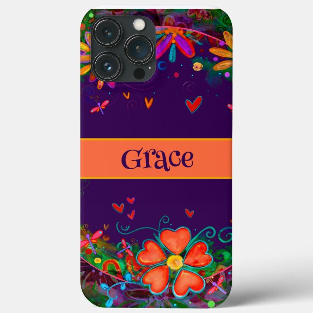Dragonflies Hearts Whimsical Cute Customised Case-Mate iPhone Case (Back)