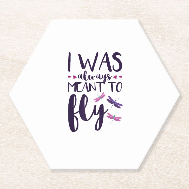 Dragonflies I Was Always Meant To Fly Dragonfly Lo Paper Coaster (Front)