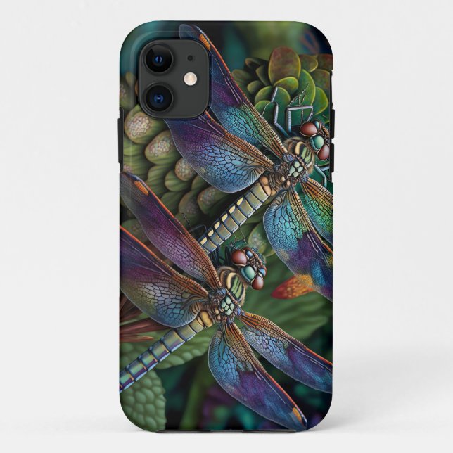 Dragonflies in a Colourful Garden Case-Mate iPhone Case (Back)
