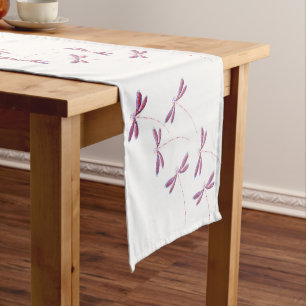 Dragonflies in flight short table runner