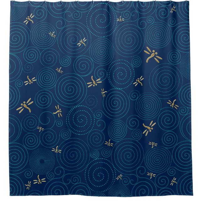 dragonflies in the rain shower curtain (Front)