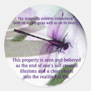 Dragonflies Iridescence Classic Round Sticker