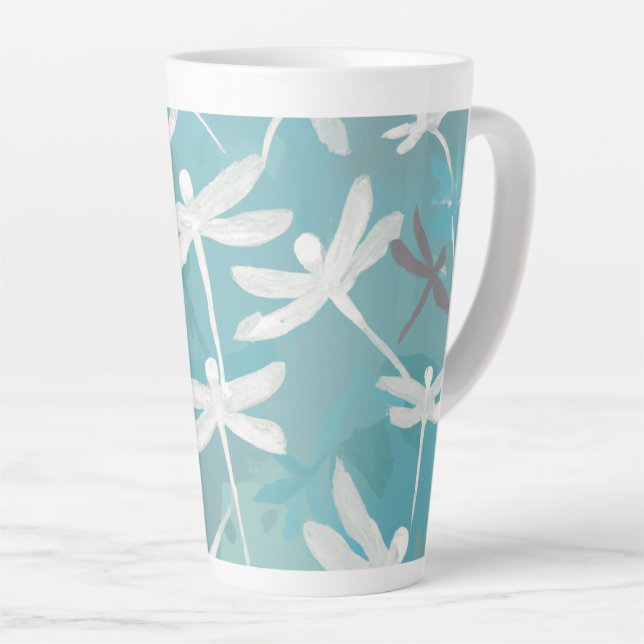 Dragonflies Latte Mug (Right Angle)