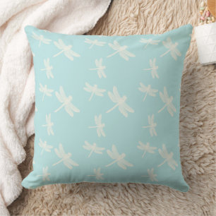 Dragonflies Light Blue Cream Pattern Cushion