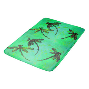 Dragonflies Lime Green Twist Bath Mat