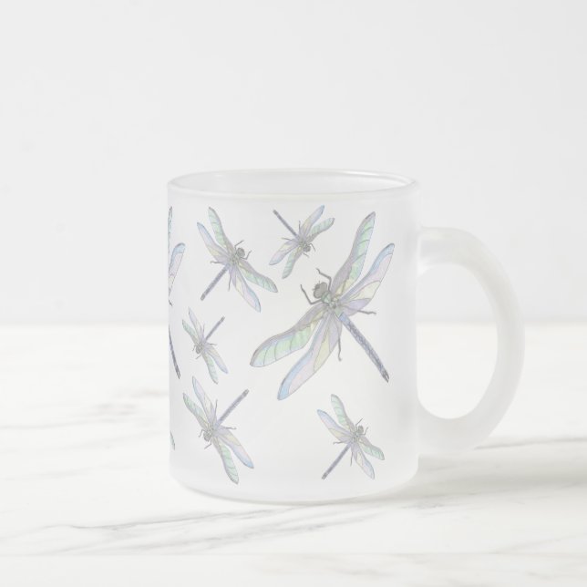DRAGONFLIES mug (frosted glass) (Right)