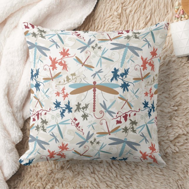 Dragonflies Multi Coloured Pattern Cushion (Blanket)