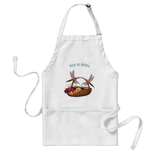 Dragonflies On Flower Basket Personalised Standard Apron (Front)