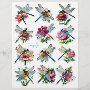 Dragonflies on Flowers Embellishments