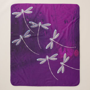 Dragonflies on water sherpa blanket