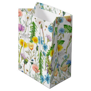Dragonflies on Wildflowers  Medium Gift Bag