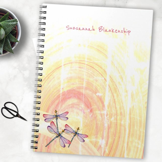 Dragonflies Over Pastel Colour Abstract Custom Notebook (Creator Uploaded)