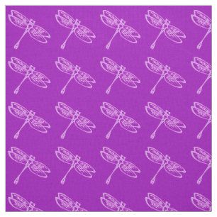 Dragonflies, pale orchid on deep purple fabric