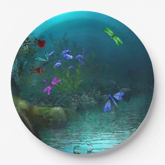 Dragonflies  paper plate (Front)