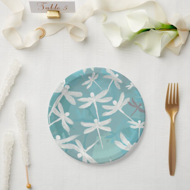 Dragonflies Paper Plates (Wedding)