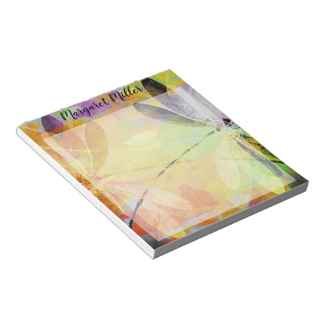 Dragonflies personalised notepad (Angled)