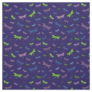 Dragonflies Print - Blue, Green, and Purple Fabric