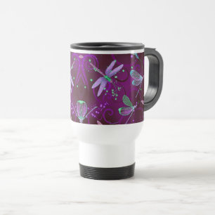 Dragonflies Purple Dreams Travel Mug