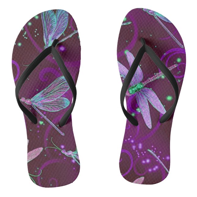 Dragonflies Purple Flip Flop (Footbed)