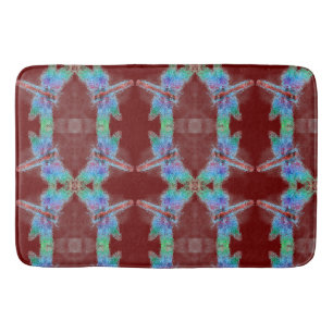  Dragonflies Red Abstract Customise Background  Bath Mat