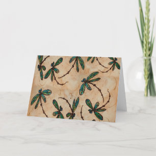 Dragonflies Rustic Cream Holiday Card