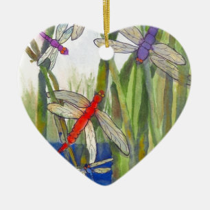 Dragonflies Summer Ceramic Tree Decoration