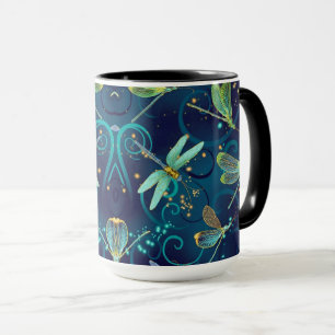 Dragonflies Teal 15oz Combo Mug