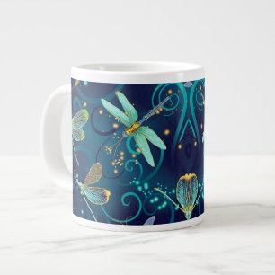 Dragonflies Teal 20oz Large Coffee Mug