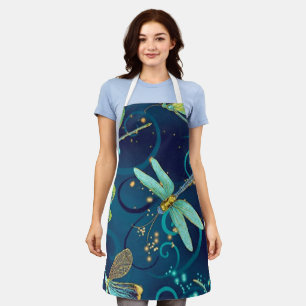Dragonflies Teal Apron
