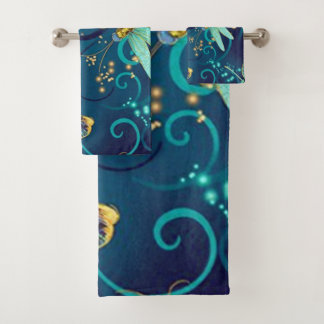 Dragonflies Teal Bath Towel Set