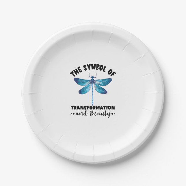Dragonflies Transformation Beauty Nature Insect Dr Paper Plate (Front)
