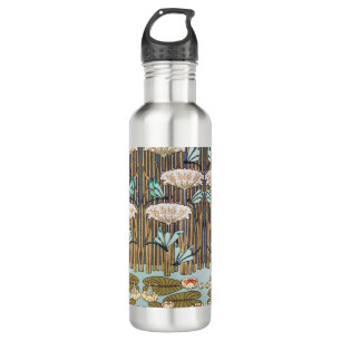 Dragonflies Water Lilies Marsh Art Nouveau 710 Ml Water Bottle