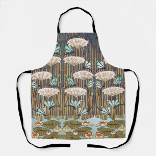 Dragonflies Water Lilies Marsh Art Nouveau Apron