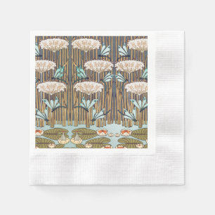 Dragonflies Water Lilies Marsh Art Nouveau Napkin