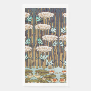 Dragonflies Water Lilies Marsh Art Nouveau Napkin