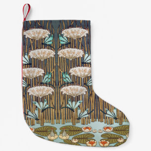 Dragonflies Water Lilies Marsh Art Nouveau Small Christmas Stocking