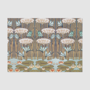 Dragonflies Water Lilies Marsh Art Nouveau Tissue Paper