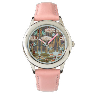 Dragonflies Water Lilies Marsh Art Nouveau Watch