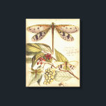 Dragonflies with Leaves and Fruit Canvas Print<br><div class="desc">Dragonflies float above leaves bearing fruit in this piece by Vision Studio. The trio of insects blend amazingly well with their background,  giving this print a lifelike quality. Order your copy today!</div>