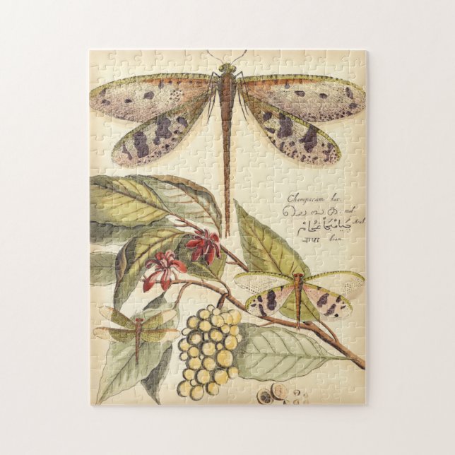 Dragonflies with Leaves and Fruit Jigsaw Puzzle (Vertical)