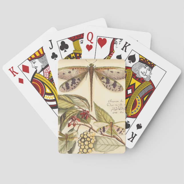Dragonflies with Leaves and Fruit Playing Cards (Back)