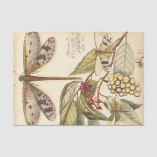 Dragonflies with Leaves and Fruit Tissue Paper