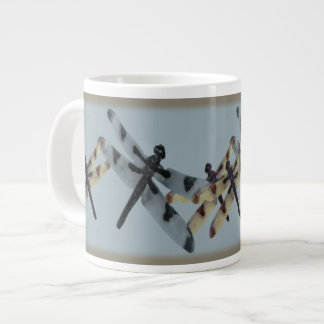 Dragonflies with yellow/blue/brown large coffee mug
