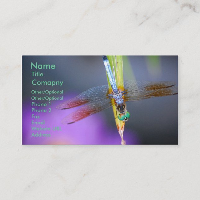 Dragonfly 1 - business card template (Front)