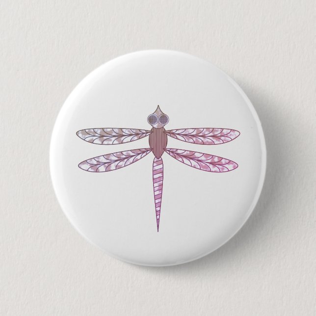 Dragonfly 6 Cm Round Badge (Front)