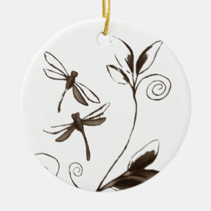 Dragonfly Abstract Ceramic Tree Decoration