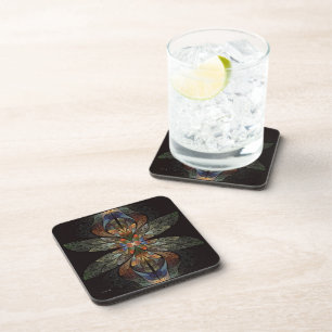 Dragonfly Abstract Coaster
