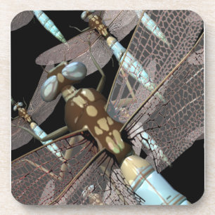 Dragonfly Air Force on Black Coaster