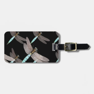 Dragonfly Air Force on Black Luggage Tag