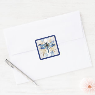 Dragonfly Alcohol Ink  Square Sticker
